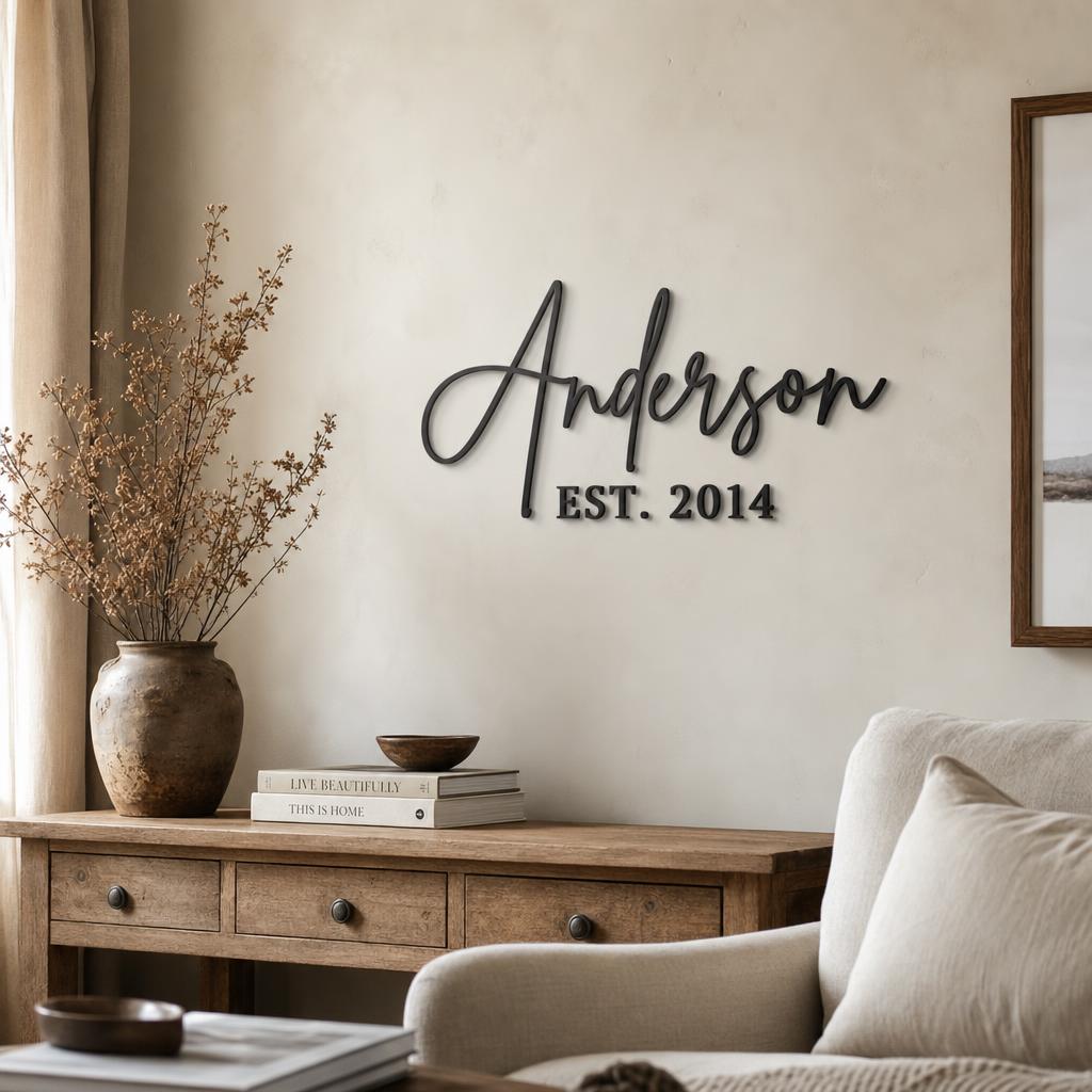 Family Name metal wall art collection